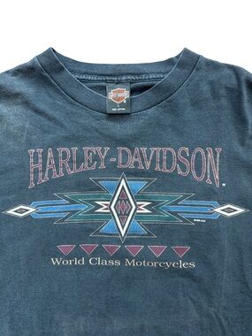Vintage Harley Davidson Men’s T-Shirt Size Large Black  90’s Frieze Illinois USA